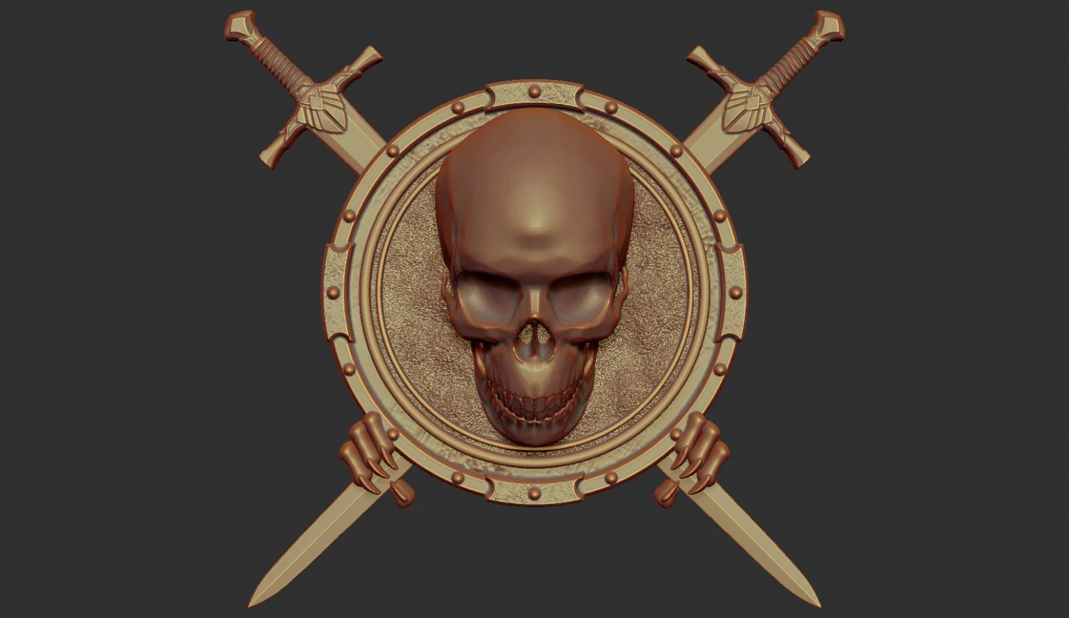 skull shield and sword stl model for cnc and 3d printer 3D Print Model .c4d .max .obj .3ds .fbx .stl .blend 