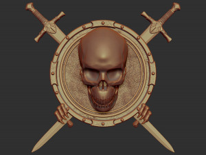 skull shield and sword stl model for cnc and 3d printer 3D Print Model