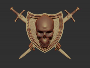 skull shield and sword stl model for cnc and 3d printer 3D Print Model