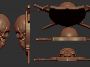 skull shield and sword stl model for cnc and 3d printer 3D Baskı Modeli