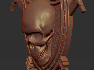 skull shield and sword stl model for cnc and 3d printer 3D Baskı Modeli