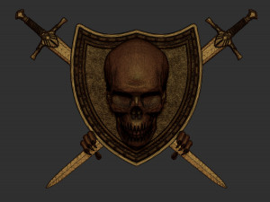 skull shield and sword stl model for cnc and 3d printer 3D Baskı Modeli