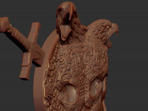 skull shield eagle head and sword stl model for cnc and 3d printer 3D Print Model
