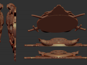 skull shield eagle head and sword stl model for cnc and 3d printer 3D Print Model