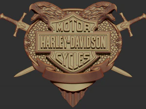 mod&egrave;le stl bas relief harley davidson pour imprimante cnc et 3d Modèles 3D en vedette