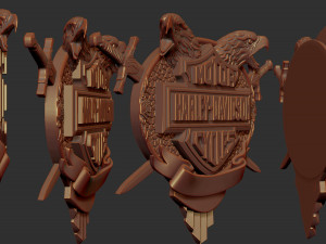 harley davidson bas relief stl model for cnc and 3d printer 3D Print Model