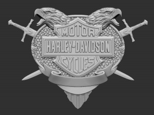 harley davidson bas relief stl model for cnc and 3d printer 3D Print Model