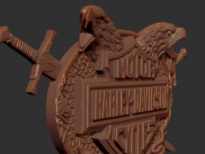 harley davidson bas relief stl model for cnc and 3d printer 3D Print Model
