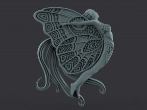 mulher borboleta Modelo de Impressão 3D