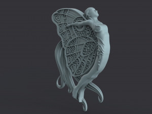 butterfly woman 3Dプリントモデル