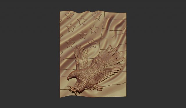 american flag and eagle stl model for cnc and 3d print model Model Cetak 3D .c4d .max .obj .3ds .fbx .stl .blend 