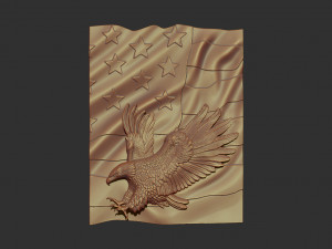 american flag and eagle stl model for cnc and 3d print model Modelo de impresión 3D