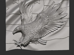 american flag and eagle stl model for cnc and 3d print model Model Cetak 3D