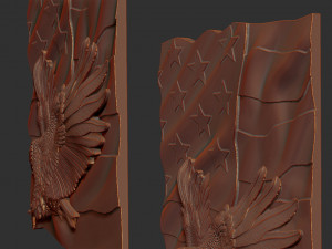 american flag and eagle stl model for cnc and 3d print model Model Cetak 3D
