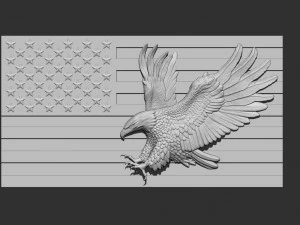 american flag and eagle stl model for cnc and 3d print model 3D Print Model