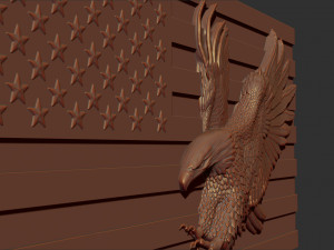 american flag and eagle stl model for cnc and 3d print model 3D 프린트 모델