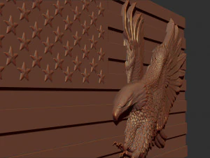 american flag and eagle stl model for cnc and 3d print model 3D Print Model