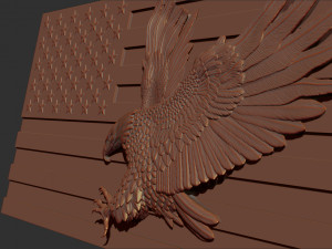 american flag and eagle stl model for cnc and 3d print model 3D 프린트 모델