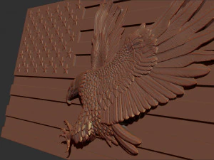 american flag and eagle stl model for cnc and 3d print model 3D Print Model