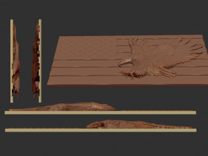 american flag and eagle stl model for cnc and 3d print model 3D 프린트 모델