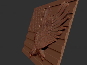 american flag and eagle stl model for cnc and 3d print model 3D Print Model