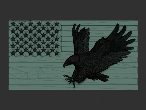 american flag and eagle stl model for cnc and 3d print model 3D Print Model