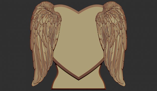 heart and angel wings tombstone 3D Принт Модель .c4d .max .obj .3ds .fbx .stl .blend 