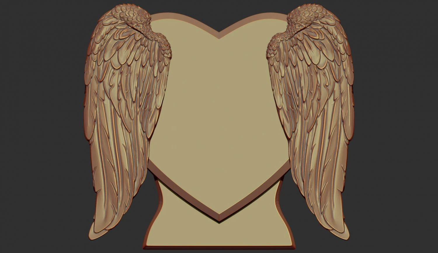heart and angel wings tombstone 3D Print Model .c4d .max .obj .3ds .fbx .stl .blend