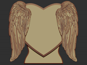 heart and angel wings tombstone 3D Print Model