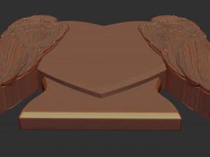heart and angel wings tombstone 3D Print Model