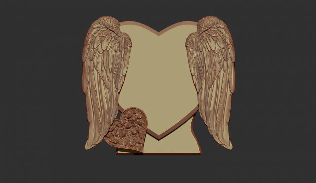 heart and angel wings tombstone Modelo de Impressão 3D .c4d .max .obj .3ds .fbx .stl .blend 