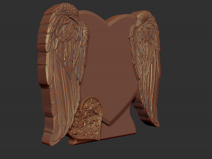 heart and angel wings tombstone Modelo de Impressão 3D