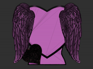 heart and angel wings tombstone Modelo de Impressão 3D