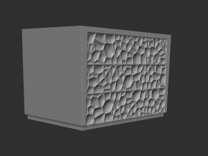 three drawer storage cabinet ready to carving cnc Modelo 3D