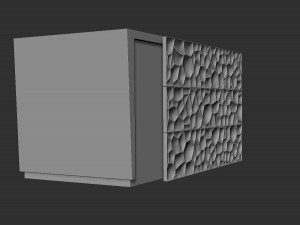 three drawer storage cabinet ready to carving cnc Modelo 3D