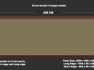 triangle grave border for cnc 3D प्रिंट मॉडल