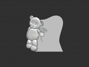 tombstone with teddy bear figure 3D Print Model