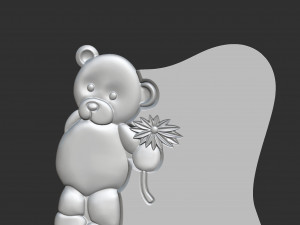 tombstone with teddy bear figure 3Dプリントモデル