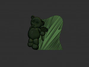 tombstone with teddy bear figure 3D Print Model