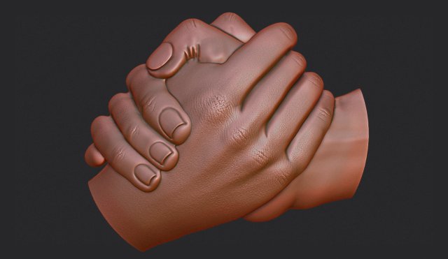 shake hands bas relief Model do druku 3D .c4d .max .obj .3ds .fbx .stl .blend