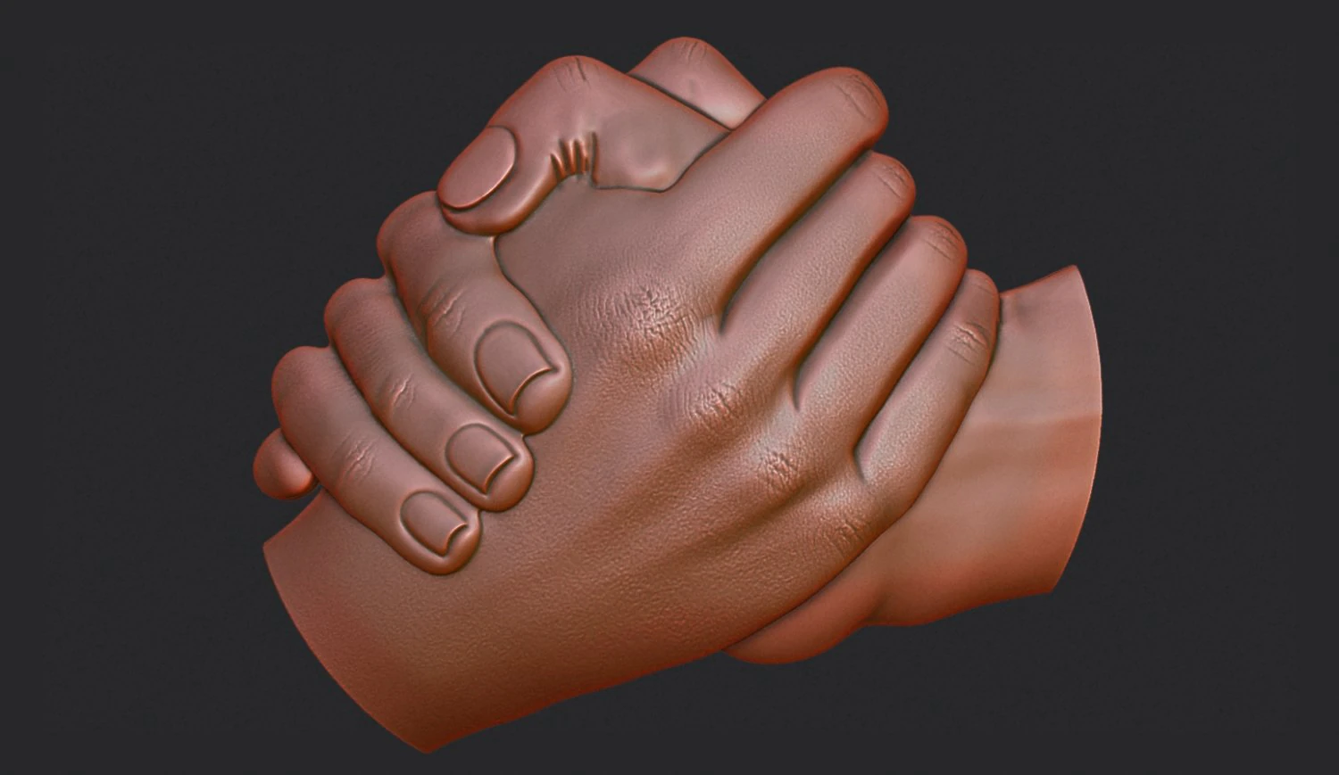 shake hands bas relief 3D Print Model .c4d .max .obj .3ds .fbx .stl .blend 