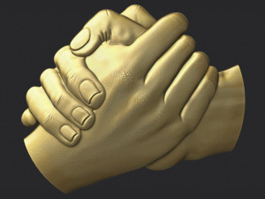 shake hands bas relief Model do druku 3D