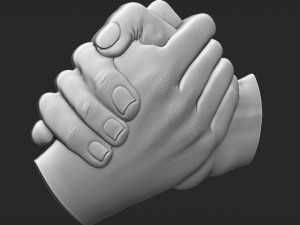 shake hands bas relief Model do druku 3D