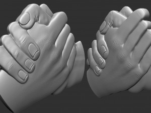shake hands bas relief Model do druku 3D