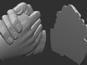 shake hands bas relief 3D Print Model