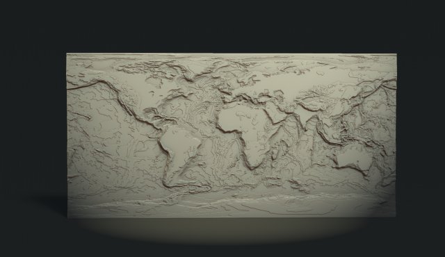 World Map stl model for cnc and 3d printer Modello di stampa 3D .c4d .max .obj .3ds .fbx .stl .blend 
