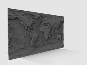 World Map stl model for cnc and 3d printer Modello di stampa 3D