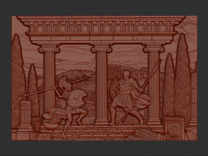 Amazon Warrior Woman vs Man Battle Scene Modello di stampa 3D