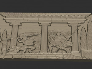 Amazon Warrior Woman vs Man Battle Scene Modello di stampa 3D