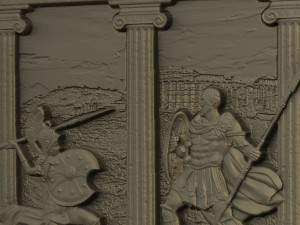 Amazon Warrior Woman vs Man Battle Scene Modello di stampa 3D